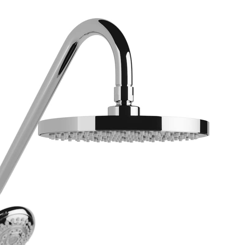 Kauai III 8-in Rain Showerhead Shower System with Slide Bar and Integrated Soap Dish