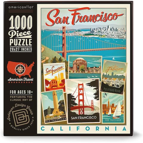 Americanflat 1000 Piece Jigsaw Puzzle, 20x27 Inches, San Francisco Art by Anderson Design Group