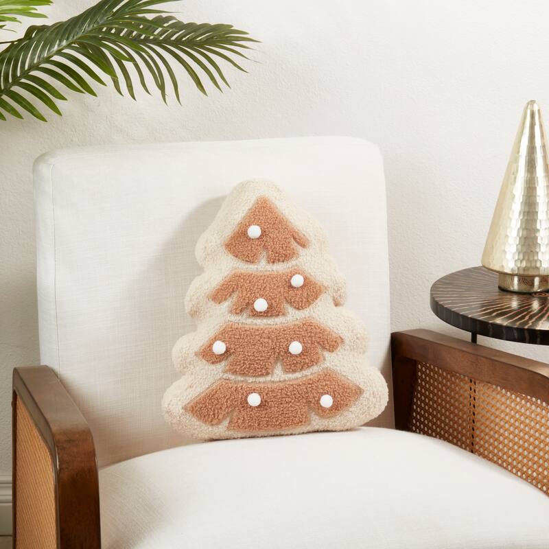Christmas Tree Poly Filled Throw Pillow