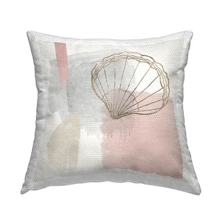 Stupell Coastal Abstract Pastel Clam Printed Outdoor Throw Pillow ...