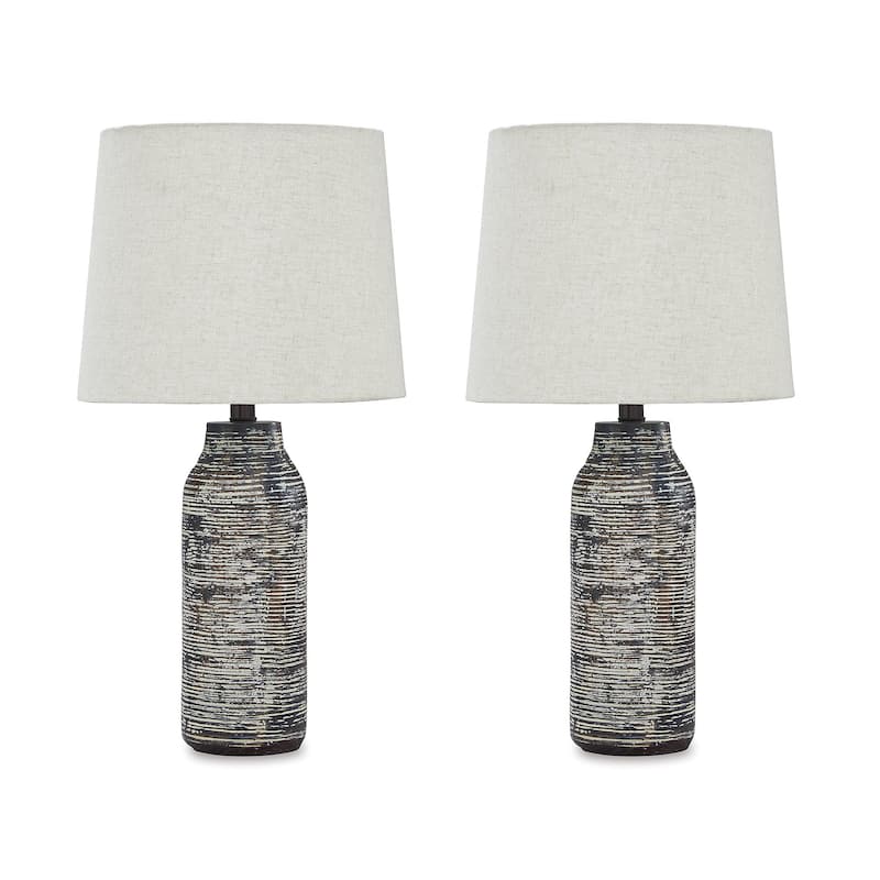 Mahima Paper 26 Inch Table Lamp - Black and White