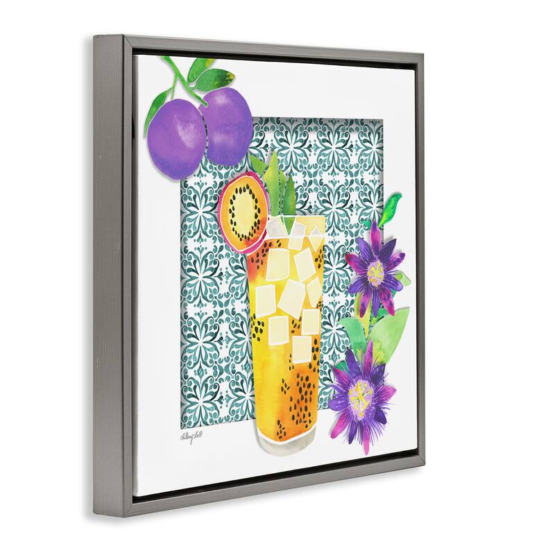 Stupell Passion Fruit Cocktail Framed Floater Canvas Wall Art Design By Hillary Holt