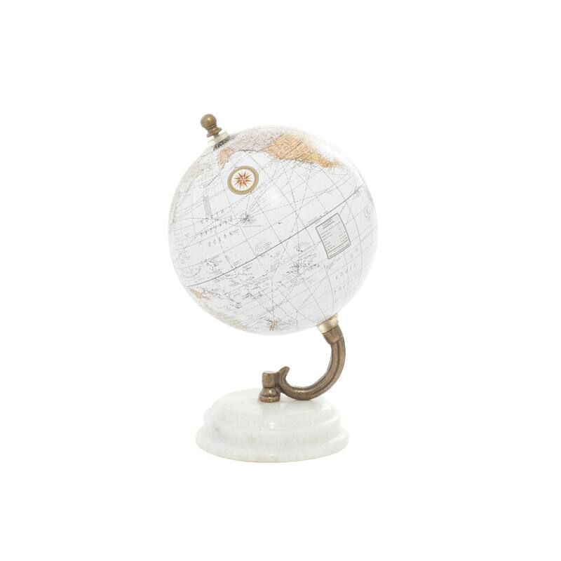 Teal, Black or White Marble Globe with Marble Base