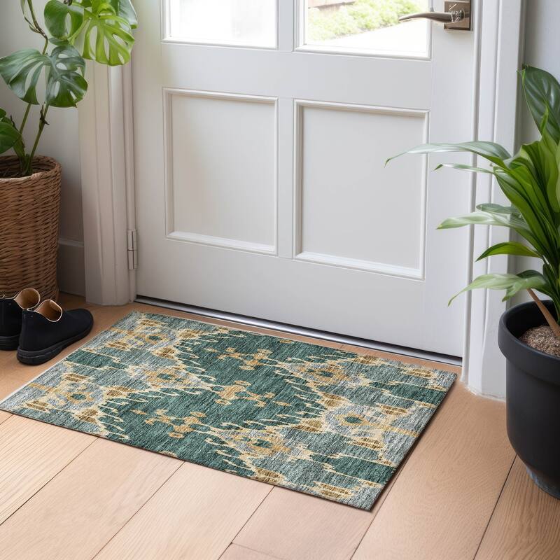 Premium Washable Super Soft Boho Ikat Mayfield Rug - Cactus - 1' 8" x 2' 6" - Rectangle