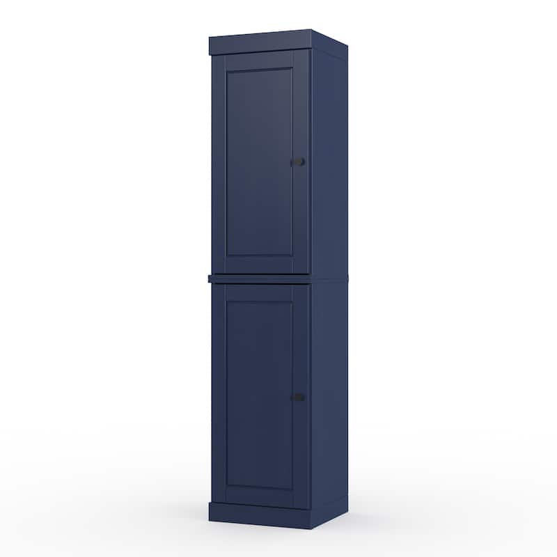 100% Solid Wood Tall Freestanding Bathroom Linen Cabinet with Doors, Adjustable Shelves, Modular Storage, 16.5" W x 71.5" H