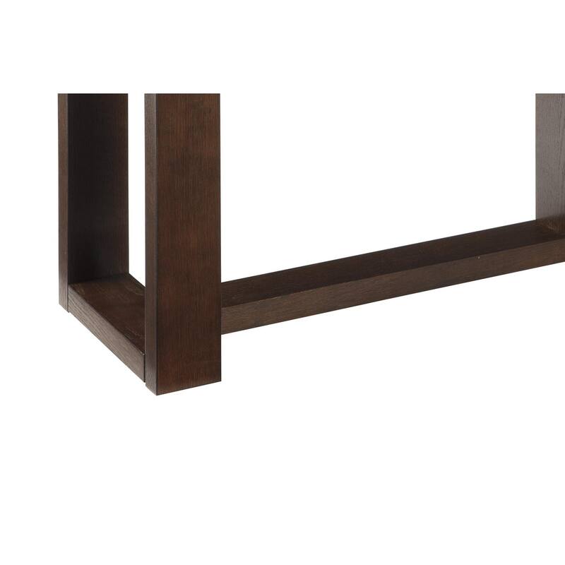 Rectangular Wooden Sofa Table with Sled Base, Espresso Brown - 33.13 H x 64 W x 16.25 L Inches