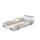 preview thumbnail 15 of 19, Vibrant Race Car Bed for Teens - Car-Shaped Twin Size Platform Bed with Storage Rack, Safety Rails, and Easy Assembly