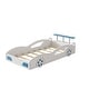 preview thumbnail 21 of 19, Wooden Race Car Bed, Twin Size Car-Shaped Platform Bed with Storage Shelves and Wheels for Kids Teens Boys Girls Bedroom