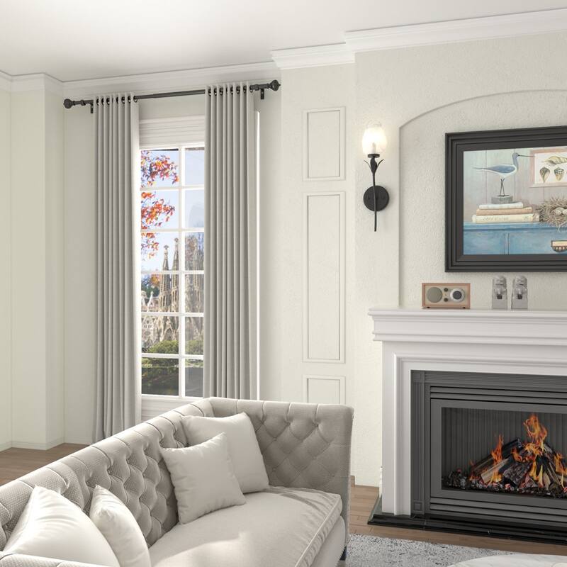 Acroma Black Steel Adjustable Single Elengant Curtain Rod.