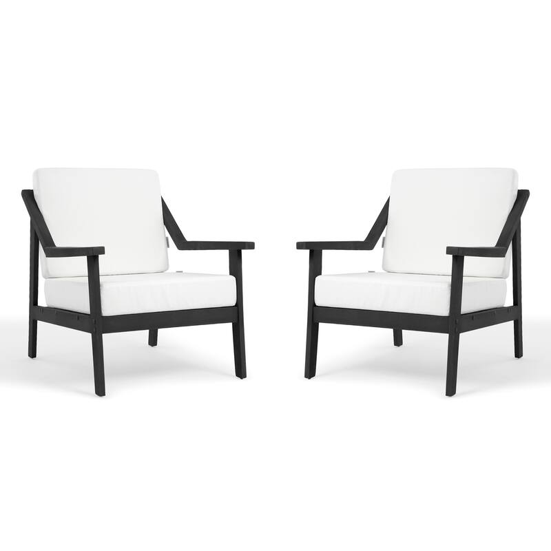 Solid Wood Outdoor Arm Chair Loveseat with Cushion