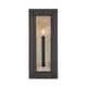 preview thumbnail 4 of 3, 8.5" W x 20" H 1-Light Candle Sconce in Matte Black and Handcrafted Mango Wood in Espresso Stain - 8.25"W x 20"H x 3"E
