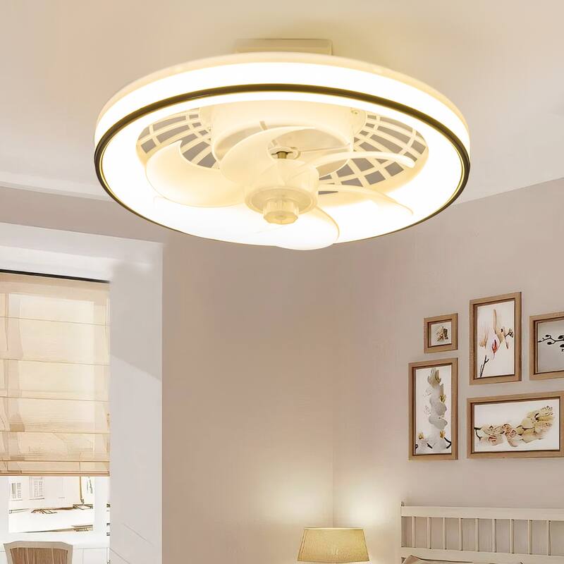 13-In Socket LED Ceiling Fans with Lights and Remote - White