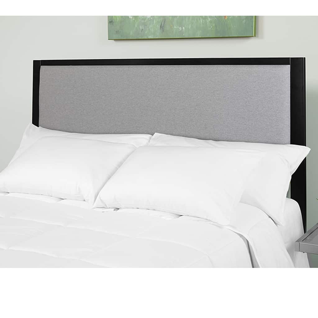 Hartley Modern Light Grey Fabric Upholstered Full Size Metal Headboard