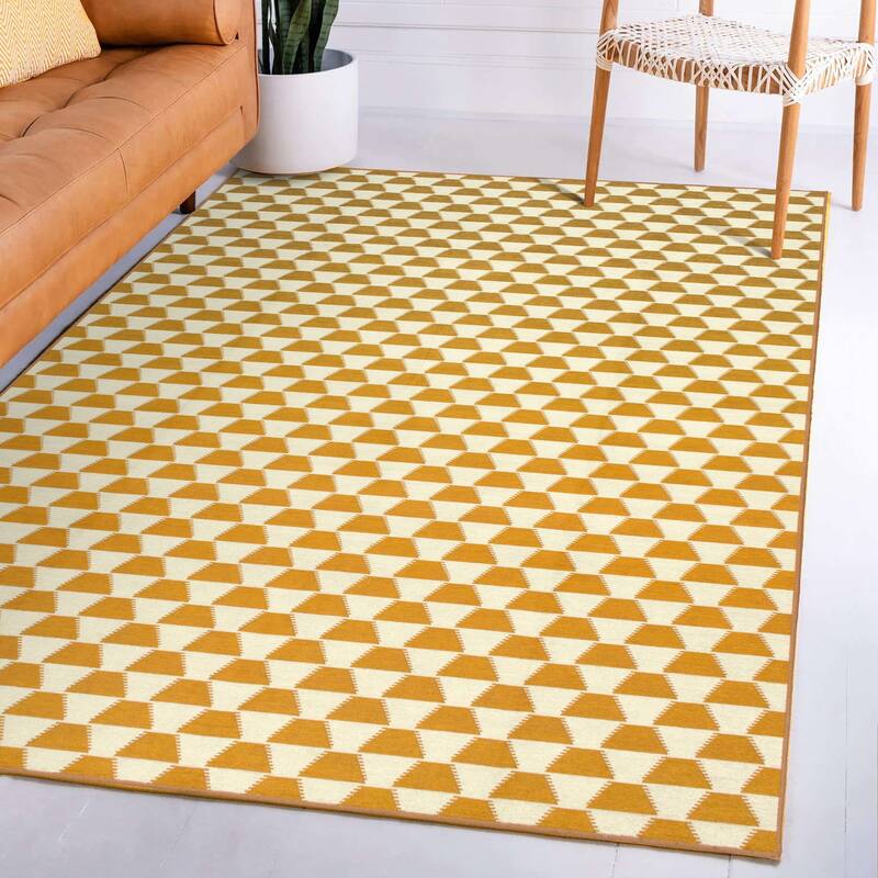 My Magic Carpet Machine Washable Rug Yanis Yellow/Gold - 5' X 7'