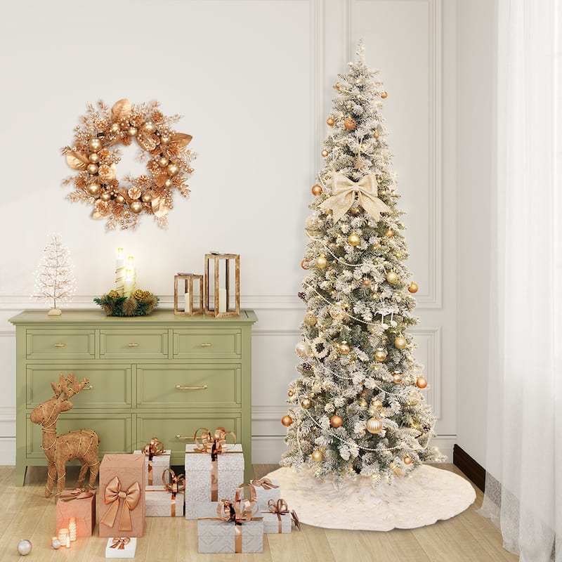 Maypex Artificial Slim Christmas Tree w Lights - 8 Foot