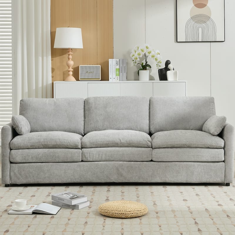 Roomfitters 89" Oversized Upholstered 3-Seater Cloud Sofa with Dual Plush Cushions