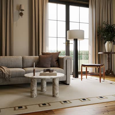 Nate Berkus Yves Bordered Wool Cozy Area Rug