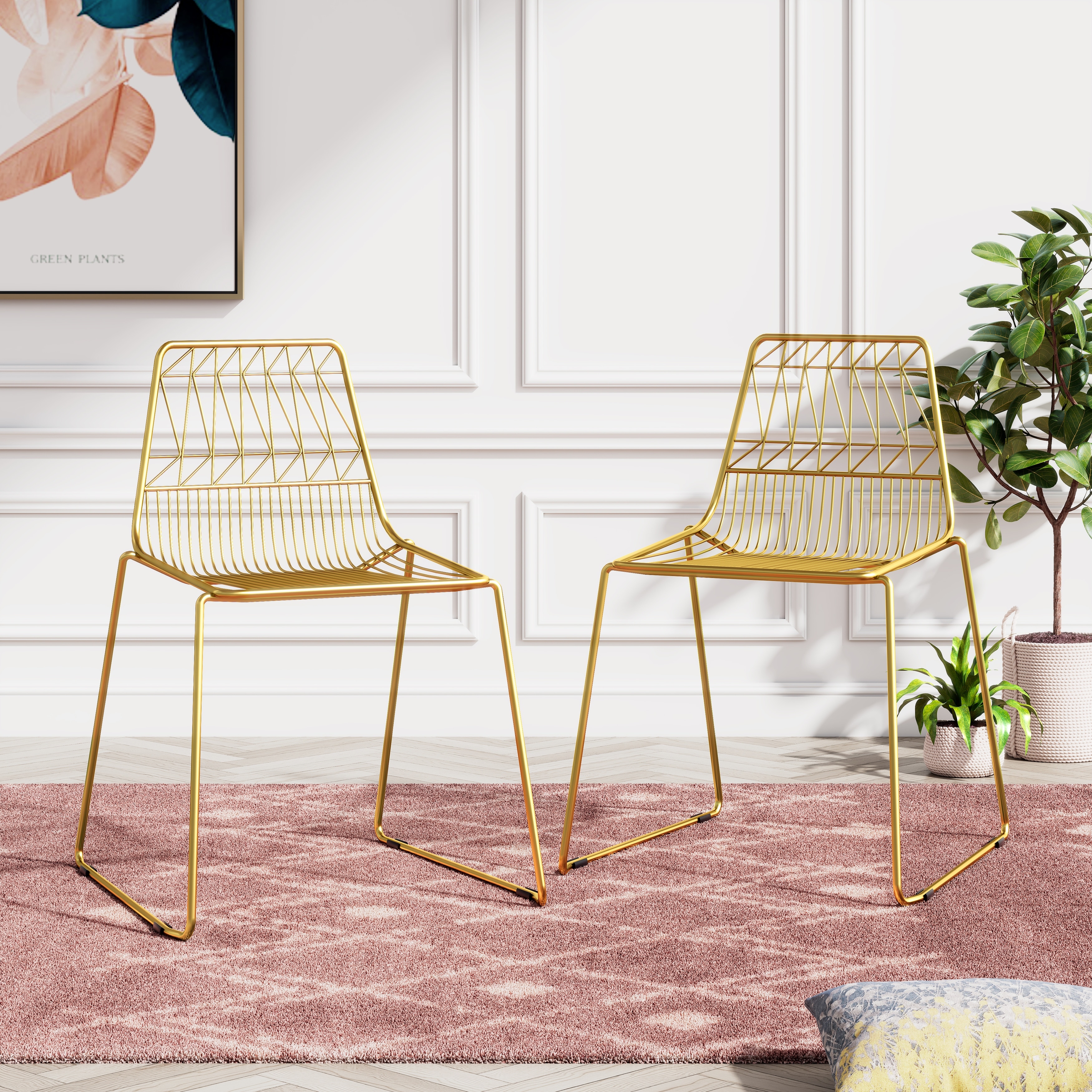 Gold best sale wire chair