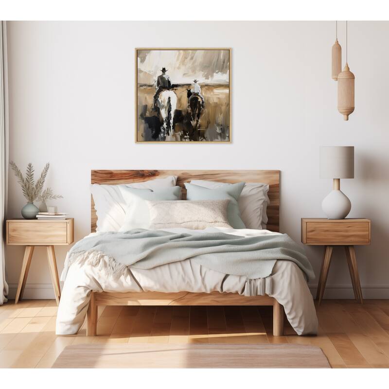 Sylvie Western Cowboy Framed Canvas by Creative Bunch Studio