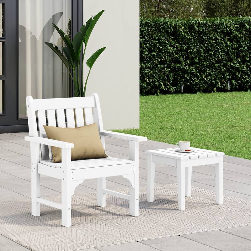 Laguna Outdoor Patio Garden Arm Chair Set with Side Table