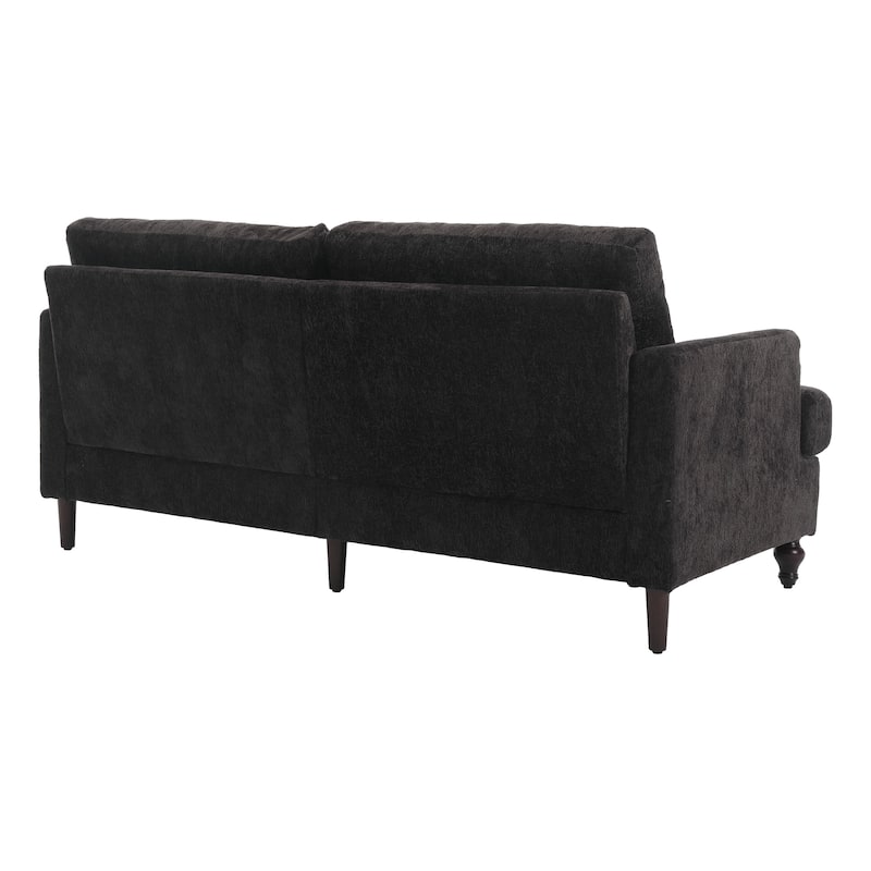 Chenille Fabric Loveseat Sofa, 2-Seater Sofa Couch with Extra Deep Seats, Upholstered Lounge Sofa with Wood Legs