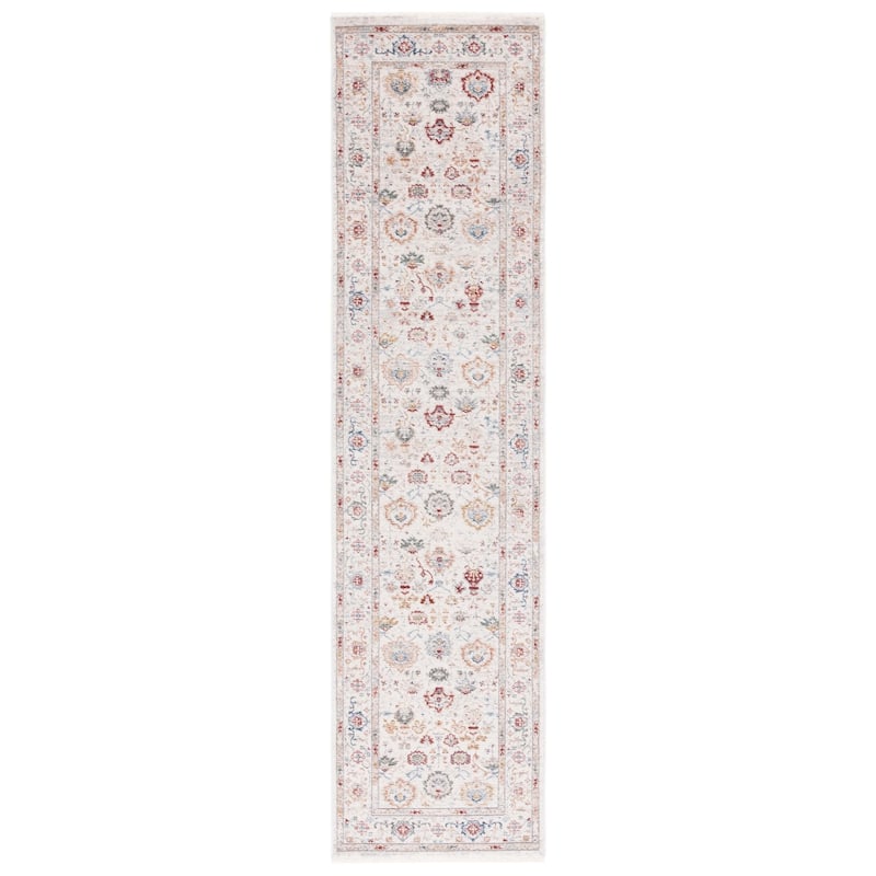 SAFAVIEH Lauren Ralph Lauren Lefka Rug - 2' x 8' Runner - Ivory/Blue Rust