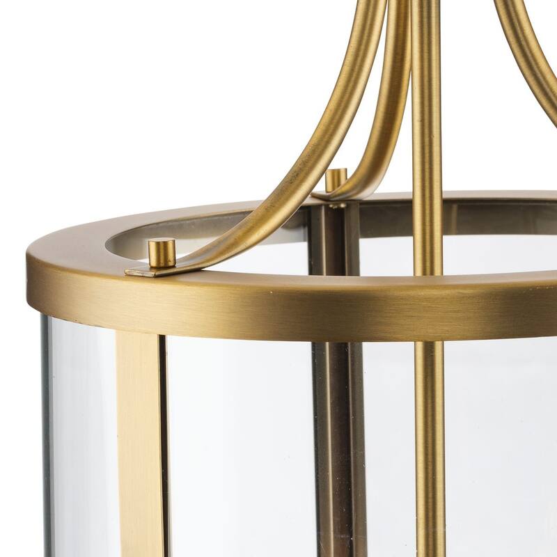 Gilliam Collection Three-Light Vintage Brass New Traditional Hall & Foyer - 10 in x 10 in x 20.75 in