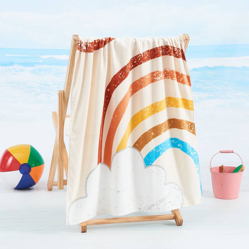 Linery & Co. 100% Cotton Printed Beach Towel for Kids, 30" x 60"
