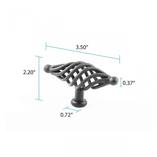 Shop Black Cabinet Pulls Birdcage Iron Door Or Drawer Pulls Black