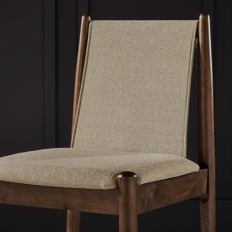 Rondo Walnut Finish Cocoa Fabric Dining Chair (Set of 2) by iNSPIRE Q Modern