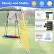 preview thumbnail 7 of 6, 4 in 1 Kids Outdoor Backyard Metal Swing Set with Climbing Net, Basket