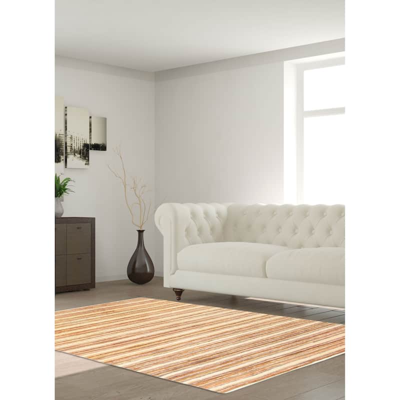 ECARPETGALLERY Hand-knotted Peshawar Ziegler Khaki Wool Rug - 4'1 x 6'0