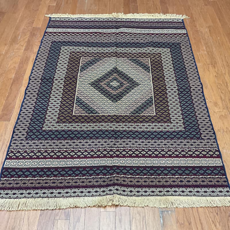 HERAT ORIENTAL Handmade Soumak Wool Kilim - 4'2" x 6'