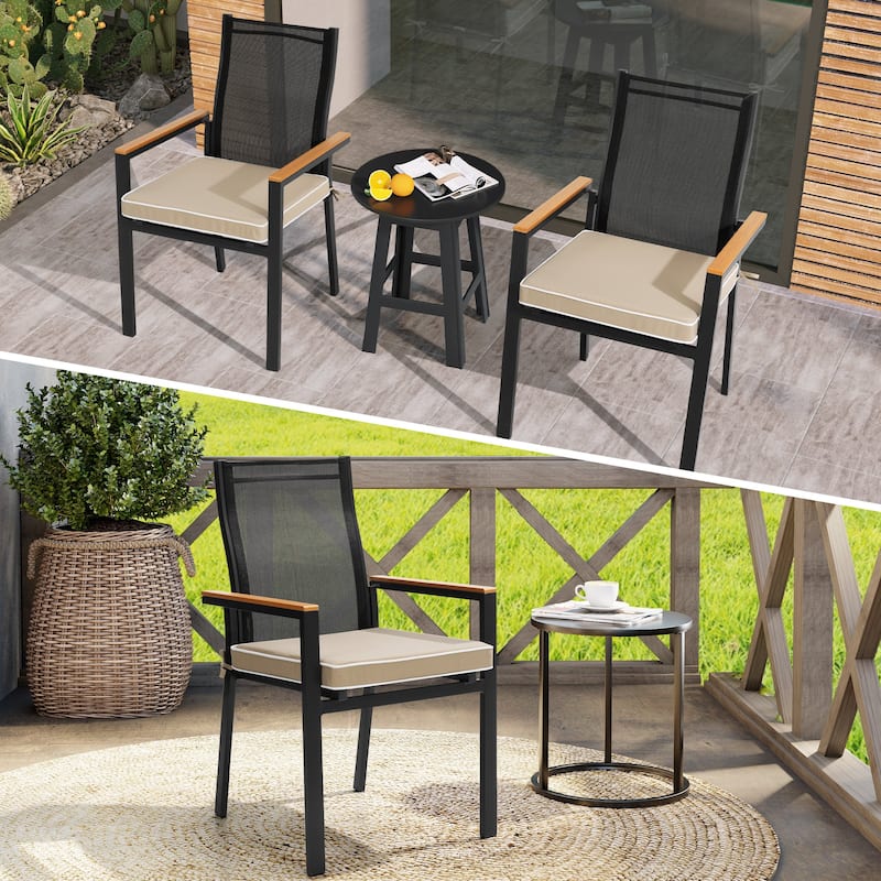 Indoor Outdoor Dining Chair Cushion Set of 2/4 Patio Chair Seat Pad
