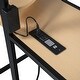 preview thumbnail 68 of 78, Full Size Metal Loft Bed with Workstation Desk, Built-In Shelves, LED Light Strip, Power Outlet & Hanging Wardrobe Storage