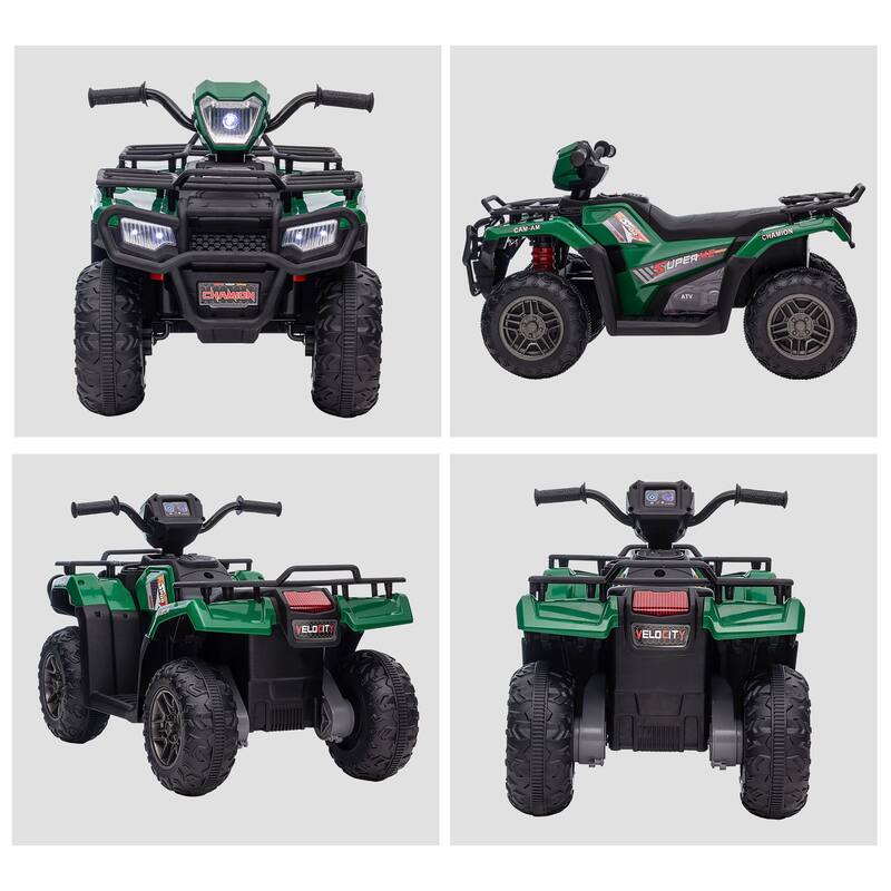 Electric 12V Kids ATV Quad Ride On Car, Battery Powered with USB and AUX Port, Safe Speed, Tough Tread, for Boys and Girls