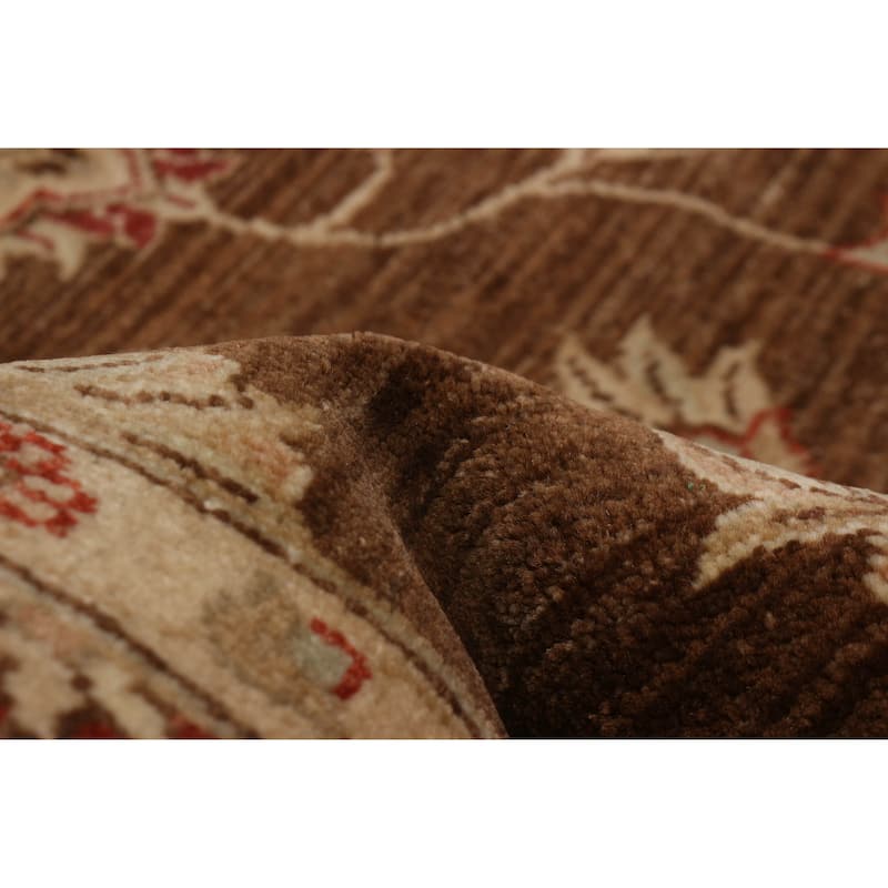 ECARPETGALLERY Hand-knotted Jamshidpour Dark Brown Wool Rug - 6' 6" x 9' 3"
