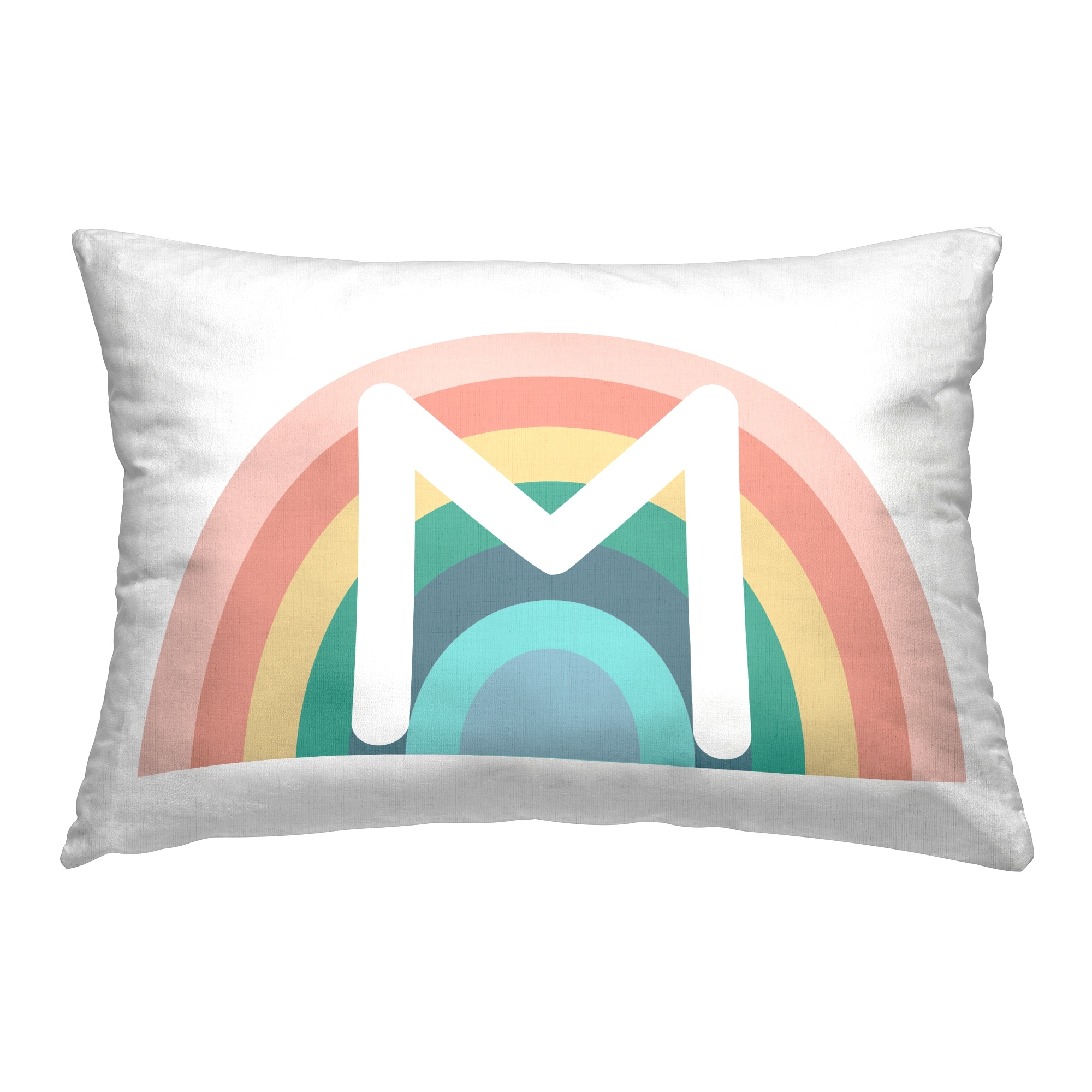 Stupell Rainbow Initial Decorative Printed Throw Pillow Design by Daphne Polselli
