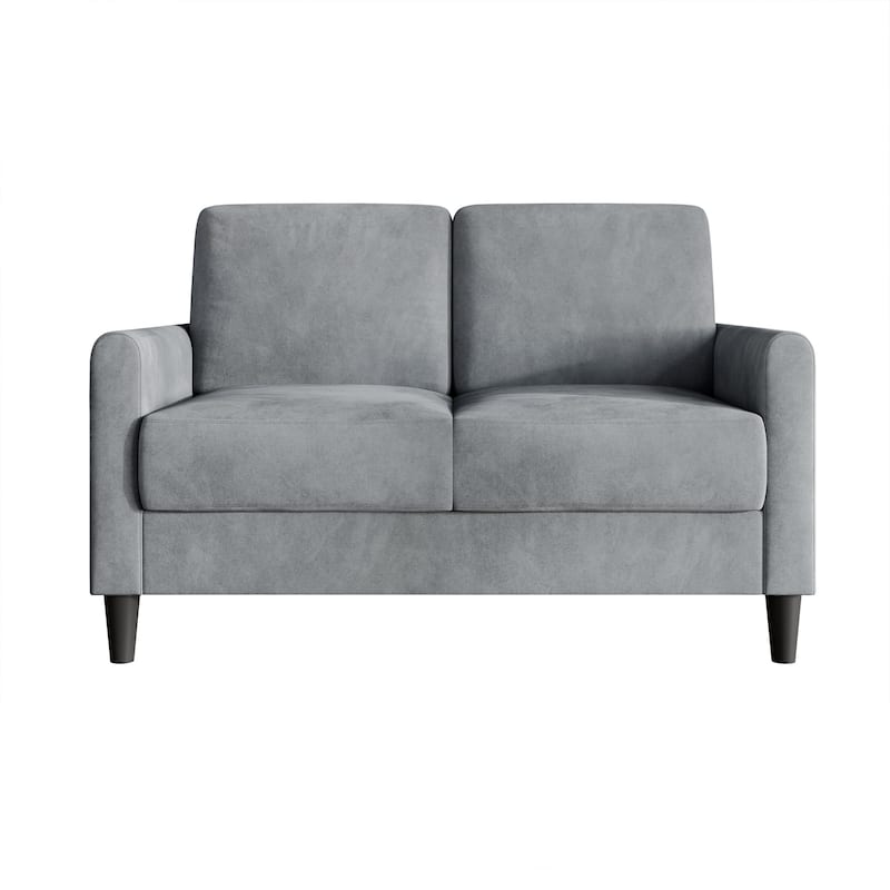 Clayfell Goliad Velvet Arm Loveseat with Pocket Spring, Soft Cushions, Clean Lines Design