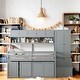 preview thumbnail 1 of 21, Full Size Wooden Loft Bed With Large Storage Space And Under Bed Desk With Drawers And Shelves Grey