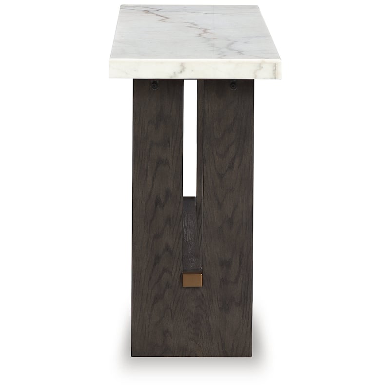 Signature Design by Ashley Burkhaus White / Dark Brown Sofa Table - 52"W x 16"D x 30"H
