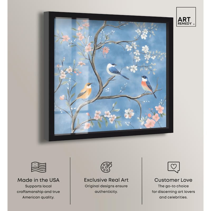 Birds in the Branches II Shadowbox by Art Remedy