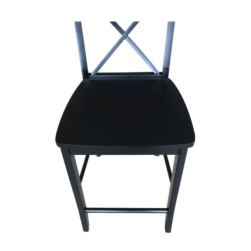 International Concepts Solid Wood X-Back Stool