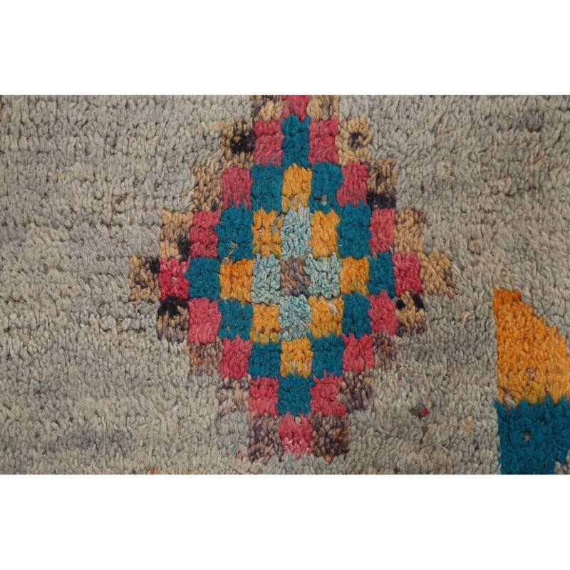 Tribal Moroccan Oriental Area Rug Wool Hand-knotted Living Room Carpet - 6'11" x 10'5"
