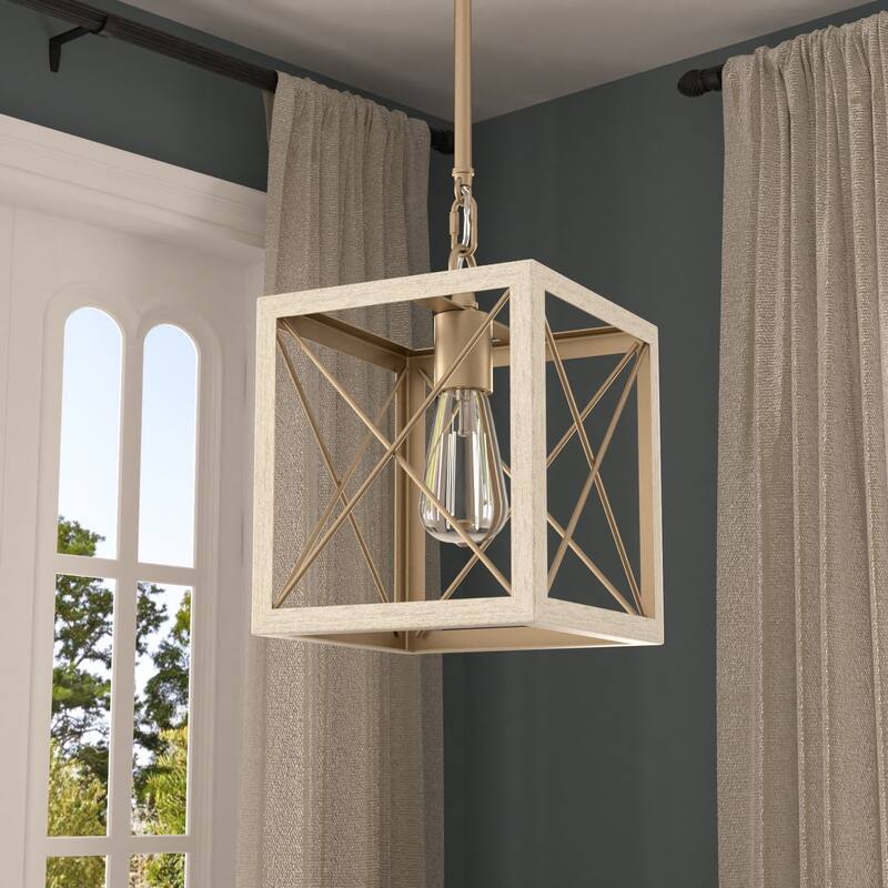 Kiro 1-light Modern Farmhouse Rectangle Pendant Light with UL Certified - N/A