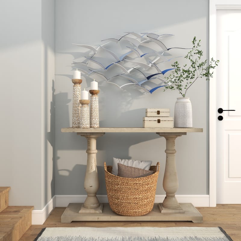 Metal Bird Sleek Flying Home Wall Decor - Gold, Black, Brown, Blue, Silver - Roche River Decor