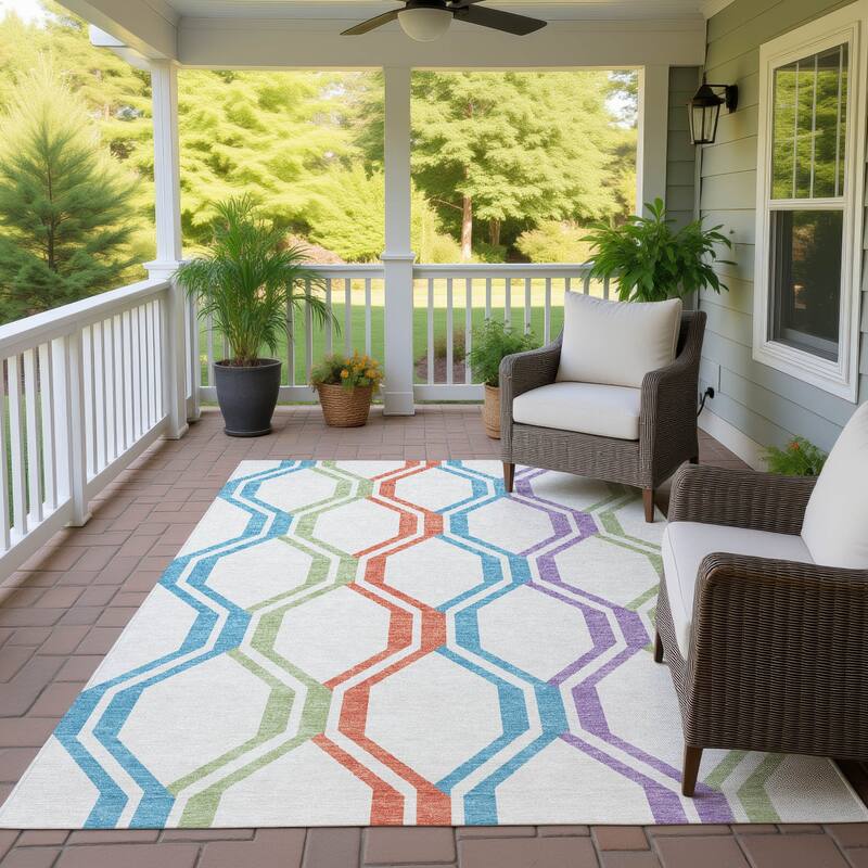 Machine Washable Indoor/ Outdoor Contemporary Dimensions Chantille Rug