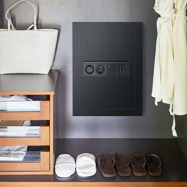 Costway 0.8CF Digital Flat Recessed Wall Safe Home Security Lock Gun