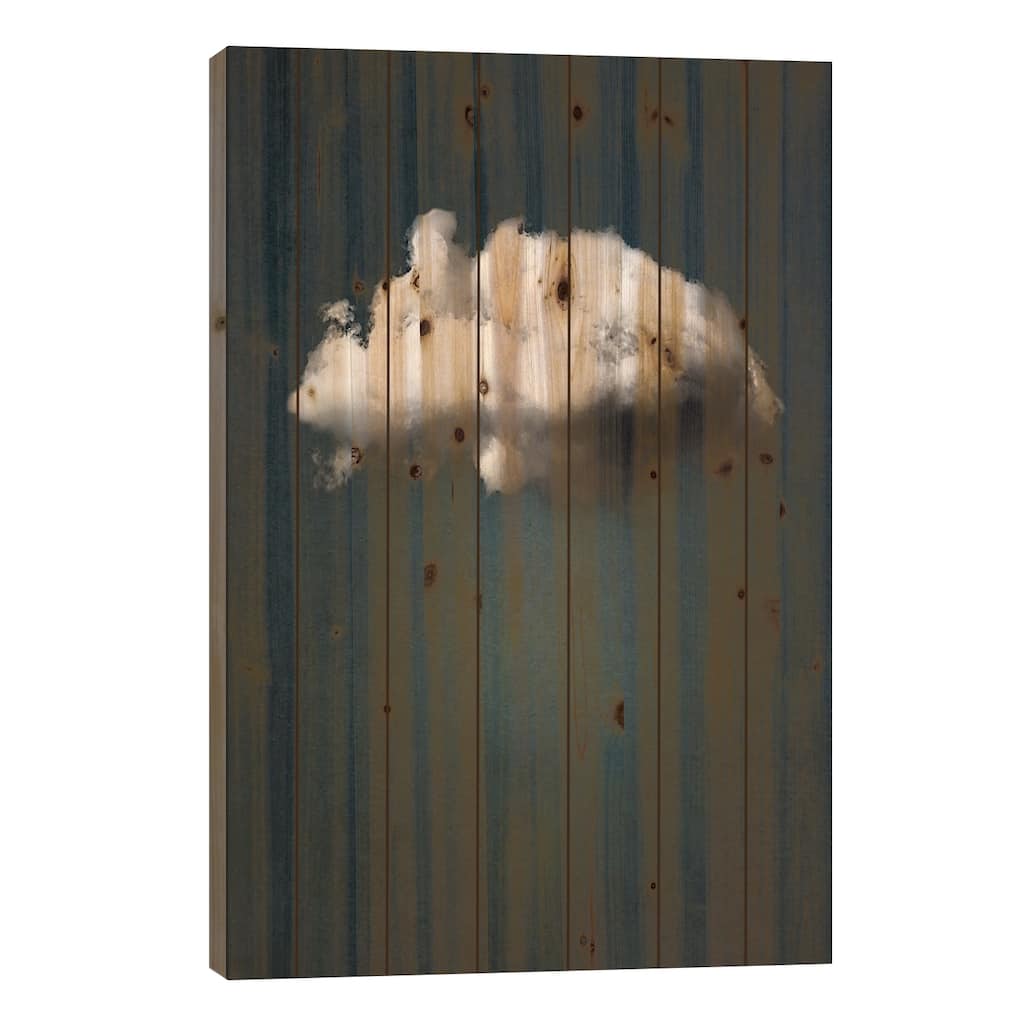 Waiting Magritte Print On Wood by The Usual Designers - Multi-Color
