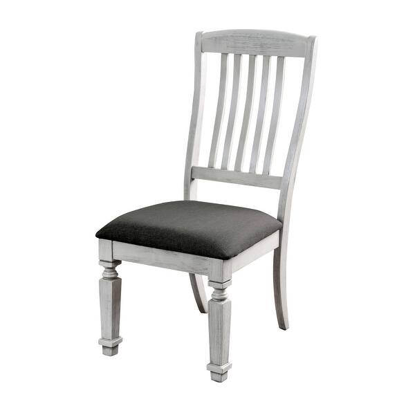 Shop Furniture Of America Hish Rustic White Fabric Dining Chairs